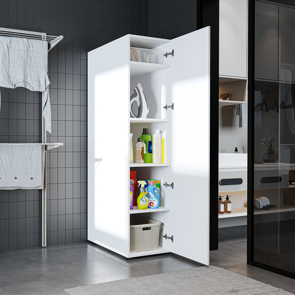 Roomart • Étagères • Pour les armoires hautes DORA - 45 et 60 cm de large • Blanc • Chêne