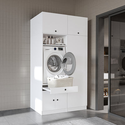 Roomart Waschmaschinenschrank SERIE 1, 127 cm, mit Hochschrank, in 3 Farben