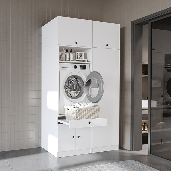 Roomart Waschmaschinenschrank SERIE 1, 127 cm, mit Hochschrank, in 3 Farben