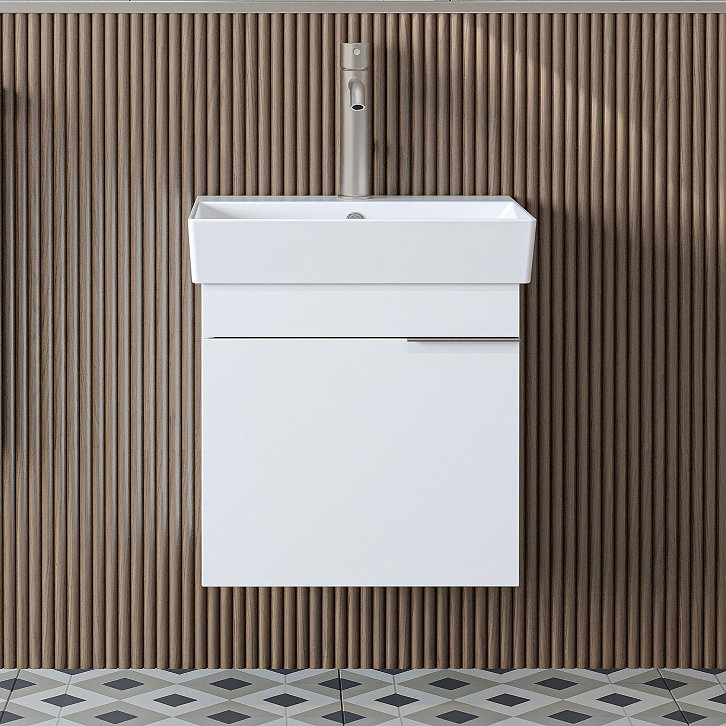 Roomart Badmöbel LYCIA 50 cm – Waschbeckenunterschrank mit Keramik-Waschbecken – Waschtischunterschrank für Badezimmer – Modernes Badmöbel mit Stauraum – 4 Farben