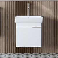 Roomart Badmöbel LYCIA 50 cm – Waschbeckenunterschrank mit Keramik-Waschbecken – Waschtischunterschrank für Badezimmer – Modernes Badmöbel mit Stauraum – 4 Farben