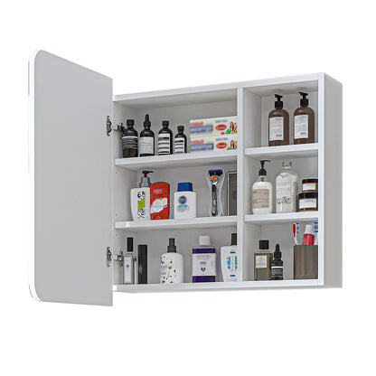 Roomart Bad Spiegelschrank LYCIA 70 cm – Badezimmerspiegel mit Stauraum, für Bad & Gäste-WC, in 4 Farben