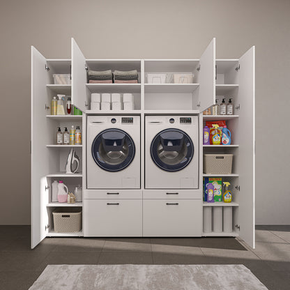 Roomart Waschmaschinenschrank 224 cm – 2 Geräte nebeneinander & Hochschrank | in 3 Farben
