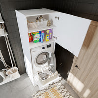 Roomart A3+B1 Waschmaschinenschrank 205 cm – Überbau, Ausziehbrett, Schublade | 3 Farben