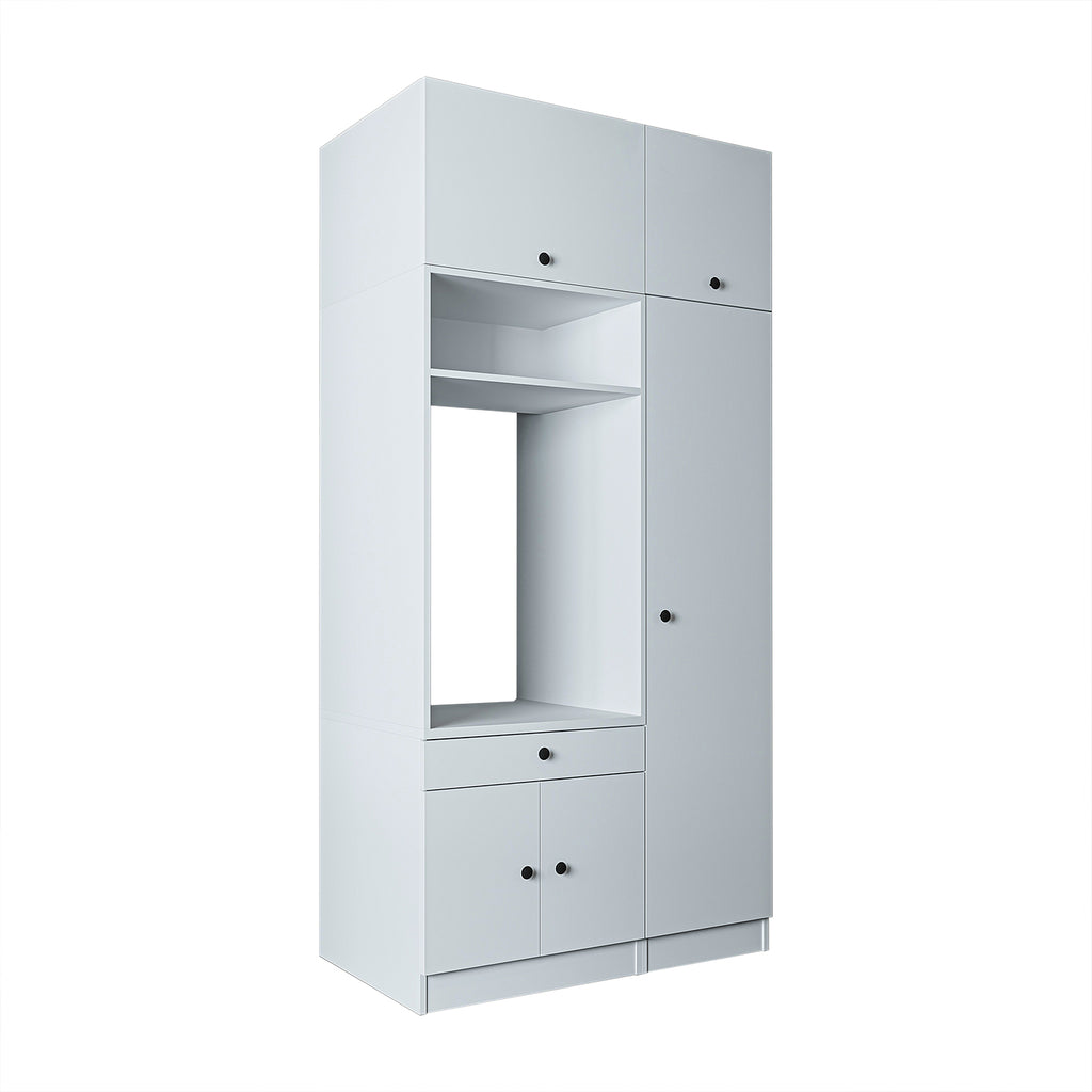 Roomart SERIE 3 Waschmaschinenschrank 112 cm – 230 cm hoch, Ausziehbrett & Hochschrank | in 3 Farben