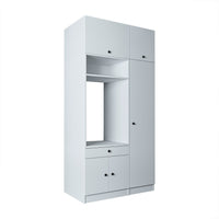 Roomart SERIE 3 Waschmaschinenschrank 112 cm – 230 cm hoch, Ausziehbrett & Hochschrank | in 3 Farben