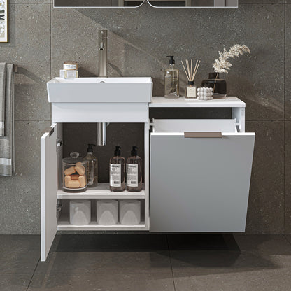 Roomart 3-teiliges Badmöbel-Set LYCIA, 49 cm, Waschtisch, Spiegelschrank und Hochschrank, in 4 Farben