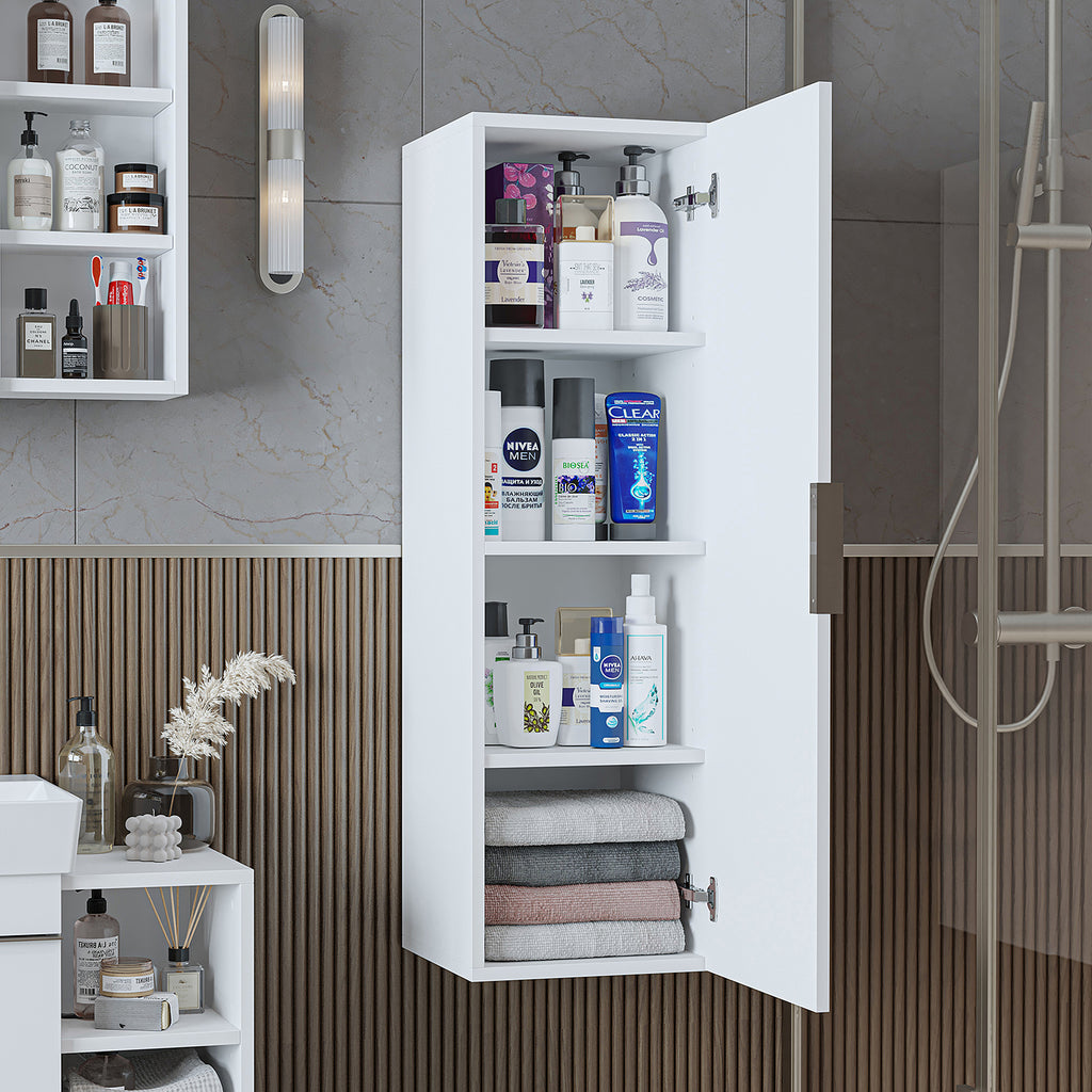 ROOMART Badmöbelset LYCIA 50 cm Unterschrank mit Keramik-Waschbecken, Spiegelschrank, Seitenschrank, Badezimmermöbel in 4 Farben