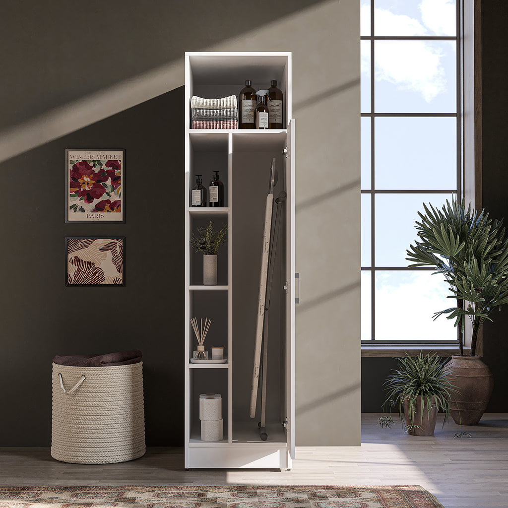 Roomart SERIE 2 Hochschrank 66 cm – 197 cm hoch, Putzschrank & Stauraum | in 2 Farben