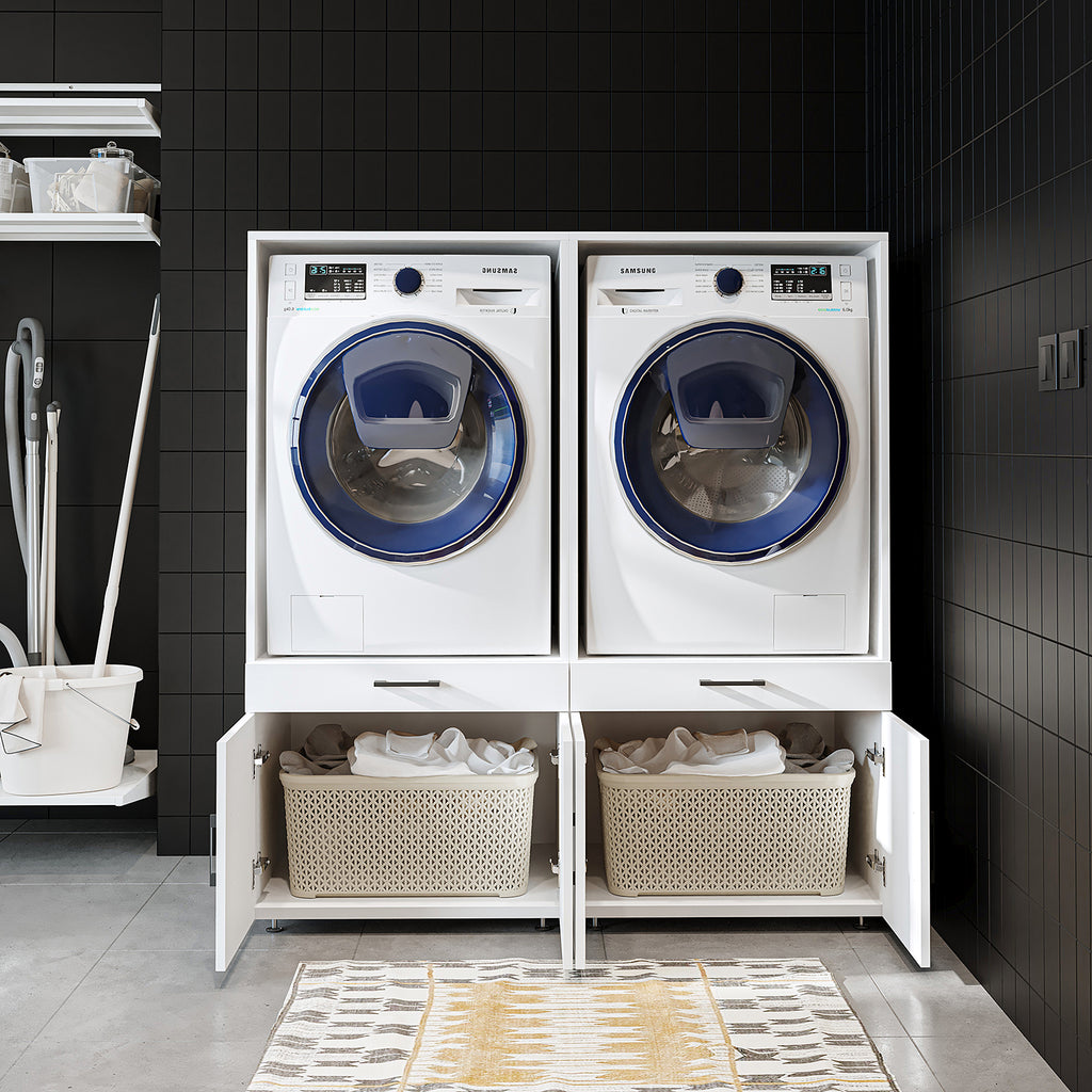 Roomart Waschmachinen Doppelschrrank Überbauschrank, 134 cm Breit, mit Ausziehbrett, in 3 Farben (Kopie)