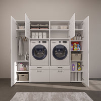 Roomart Waschmaschinenschrank 224 cm – 2 Geräte nebeneinander & Hochschrank | in 3 Farben