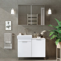 Roomart 2-teiliges Badmöbel-Set LYCIA, 49 cm, Waschtisch mit Spiegelschrank, in 4 Farben