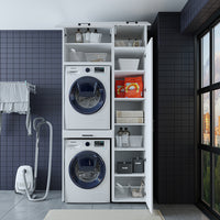 Roomart Waschmaschinenschrank, Trockner auf Waschmaschine • 112 cm breit • In 3 Farben