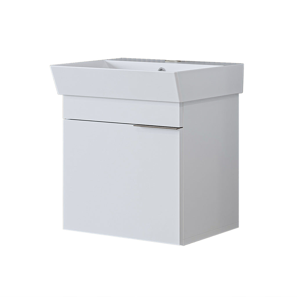 Roomart Badmöbel LYCIA 50 cm – Waschbeckenunterschrank mit Keramik-Waschbecken – Waschtischunterschrank für Badezimmer – Modernes Badmöbel mit Stauraum – 4 Farben