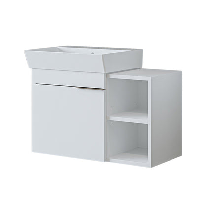 Roomart Badmöbel LYCIA 72 cm – Waschbeckenunterschrank mit Keramik-Waschbecken – Waschtischunterschrank für Badezimmer – Modernes Badmöbel mit Stauraum – 4 Farben