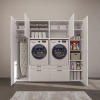 Roomart Waschmaschinenschrank 224 cm – 2 Geräte nebeneinander & Hochschrank | in 3 Farben