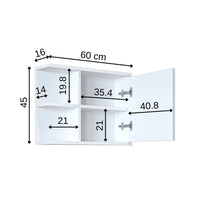 Roomart Badezimmerspiegelschrank ADA 60 cm – Moderner Spiegelschrank fürs Bad mit Soft-Close & Stauraum – Weiß, Eiche, Anthrazit oder Schwarz