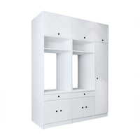 Mueble de pared Roomart para lavadero y cuarto de servicio, en 3 colores, 179 cm de ancho, Con estante extraíble - Blanco - Roble negro mueble para lavadora, estante para lavadora, torre de lavado, mueble, blanco, lavadoras, mueble bajo, lavadora, secadora, haush