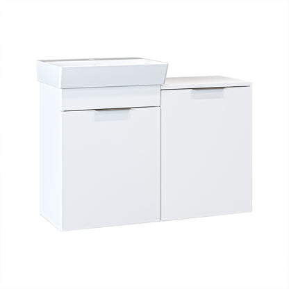 Roomart 2-teiliges Badmöbel-Set LYCIA, 49 cm, Waschtisch mit Spiegelschrank, in 4 Farben
