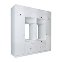 View details for Roomart Waschmaschinenumbauschrank & Schrankwand für Waschküche und Hauswirtschaftsraum – 224 cm breit – mit praktischem Ausziehbrett – erhältlich in Weiß, Eiche oder Schwarz-Eiche Roomart Waschmaschinenumbauschrank & Schrankwand für Wasc