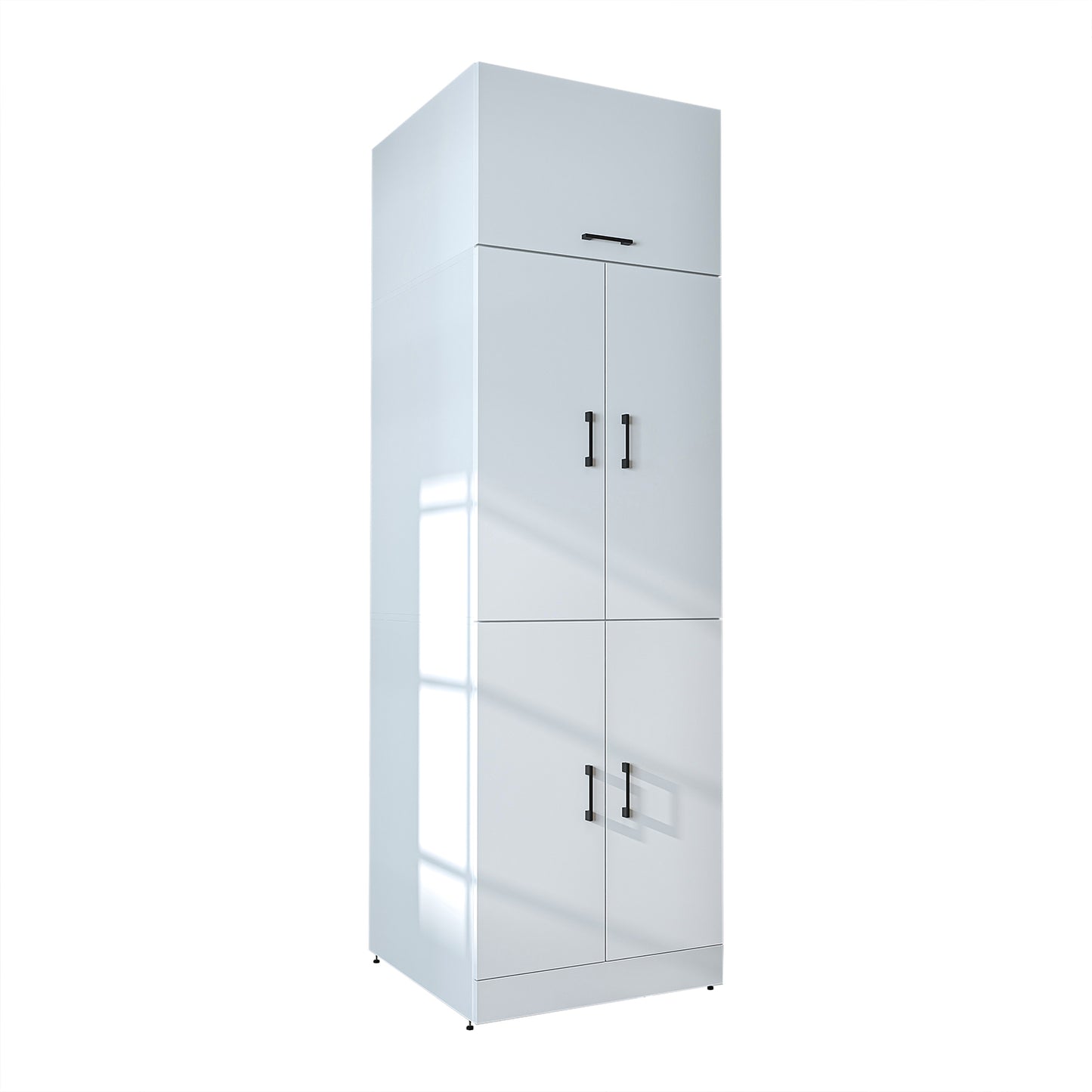 Roomart Waschmaschinenschrank „DORA“ für Waschmaschine & Trockner mit Regalböden, in 5 Farben • Weiß • Weiß Eiche • Anthrazit Eiche • Eiche • Schwarz-Eiche