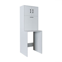 Roomart, Waschmaschinenschrank LUNA, Waschmaschinenüberbau mit Wäschekorb, BHT: 65 X 181 X 65 cm, in Weiß, Eiche, Anthrazit Eiche, Eiche - waschmaschinenschrank, waschmaschinenregal, waschturm, schrank, weiß, waschmaschinen, unterschrank, waschmaschine, t