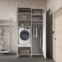 Roomart Waschmaschinenschrank 240 cm mit Hochschrank – Soft-Close, Ausziehbrett | 3 Farben