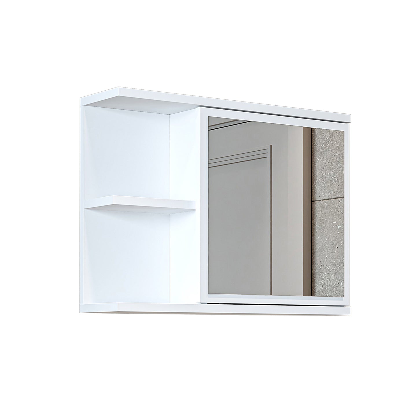 Roomart Badezimmerspiegelschrank "ADA“ – moderner, kompakter 60 cm Badschrank mit Spiegel – in Weiß, Eiche, Anthrazit oder Schwarz