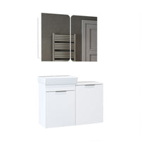 Roomart 2-teiliges Badmöbel-Set LYCIA, 49 cm, Waschtisch mit Spiegelschrank, in 4 Farben