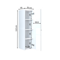 Roomart Badmöbelset ADA – 3-teiliges Badezimmermöbel Set mit Waschbecken, Unterschrank, Spiegelschrank & Seitenschrank – modernes Badmöbel