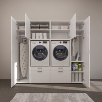 Roomart Waschmaschinenschrank 224 cm – 2 Geräte nebeneinander & Hochschrank | in 3 Farben