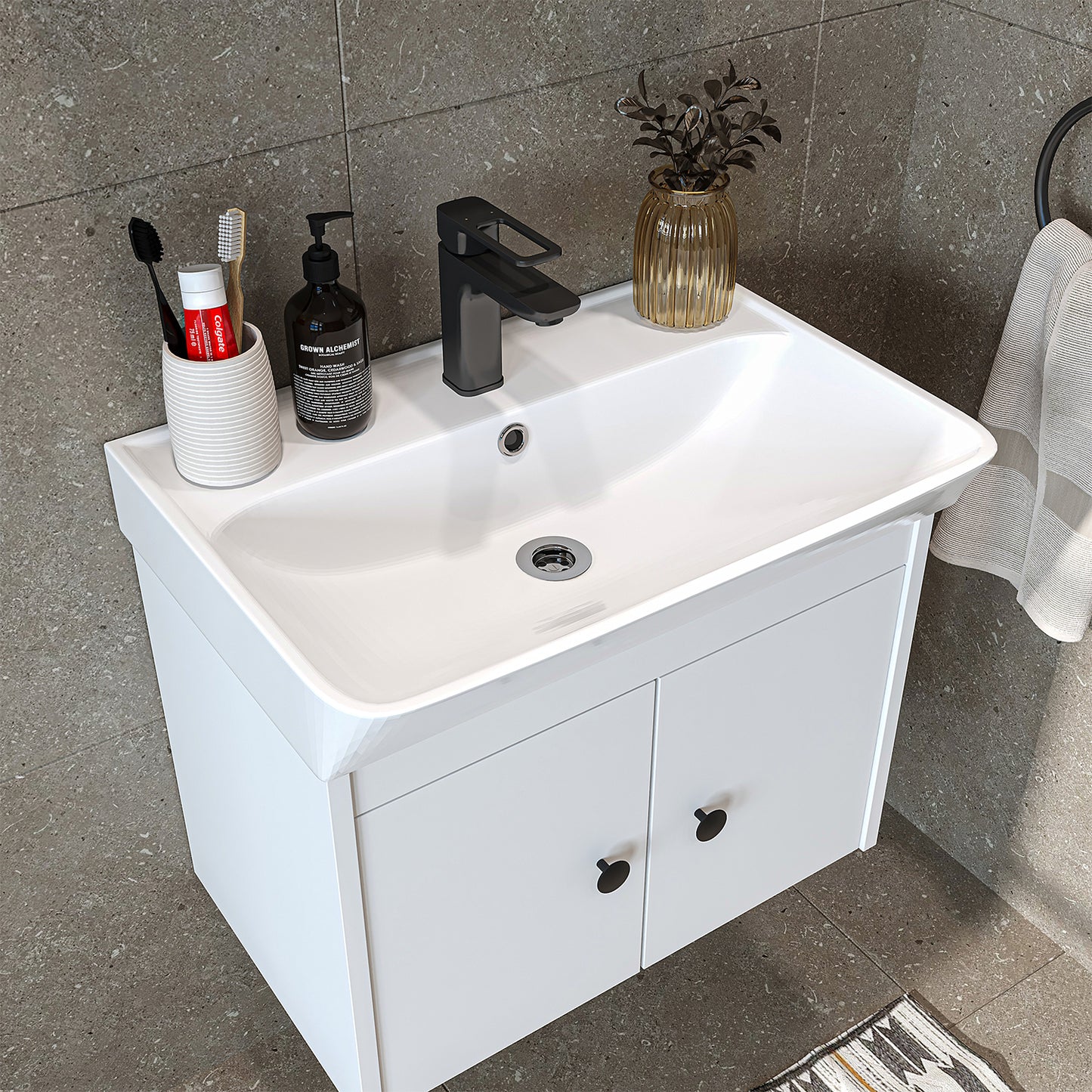 Badmöbelset • ADA • Unterschrank mit Waschbecken • Badezimmer Möbel • Gäste WC