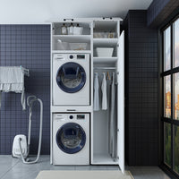 Roomart Waschmaschinenschrank, Trockner auf Waschmaschine • 112 cm breit • In 3 Farben