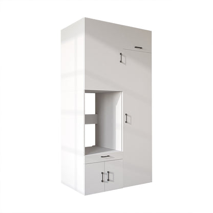 Roomart Waschmaschinenschrank 240 cm mit Hochschrank – Soft-Close, Ausziehbrett | 3 Farben