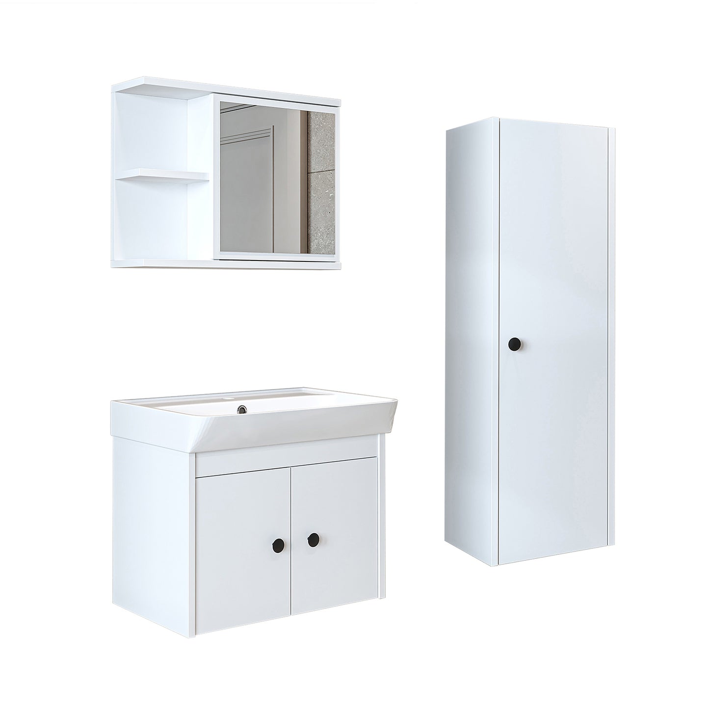 Badmöbelset • ADA • Unterschrank mit Waschbecken • Badezimmer Möbel • Gäste WC