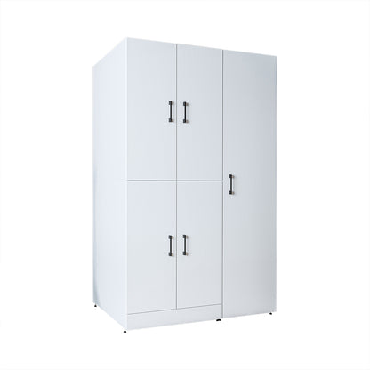 Roomart Waschmaschinenschrank „DORA 115 cm Breit“ für Waschmaschine & Trockner mit Regalböden, in 5 Farben • Weiß • Weiß Eiche • Anthrazit Eiche • Eiche • Schwarz Eiche