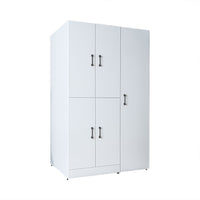 Roomart Waschmaschinenschrank „DORA 115 cm Breit“ für Waschmaschine & Trockner mit Regalböden, in 5 Farben • Weiß • Weiß Eiche • Anthrazit Eiche • Eiche • Schwarz Eiche