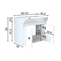 Roomart Badmöbel-Set ADA, 60 cm, mit Keramik-Waschbecken, in 6 Farben