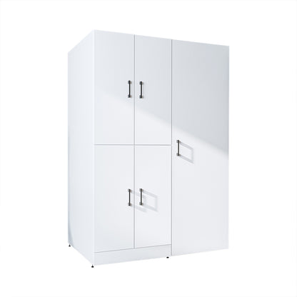 Roomart Waschmaschinenschrank „DORA 130 cm Breit“ für Waschmaschine & Trockner mit Regalböden, in 5 Farben • Weiß • Weiß Eiche • Anthrazit Eiche • Eiche • Schwarz Eiche (Kopie)