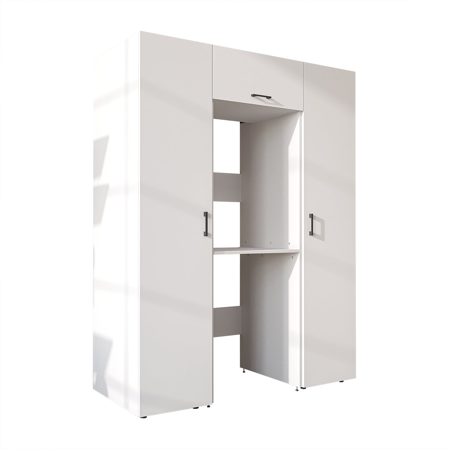 Roomart DUO-I Schrankwand 157 cm – Waschmaschine & Trockner übereinander, Hochschrank | in 2 Farben