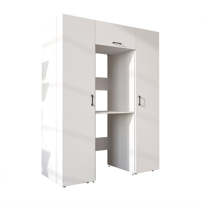 Roomart DUO-I Schrankwand 157 cm – Waschmaschine & Trockner übereinander, Hochschrank | in 2 Farben