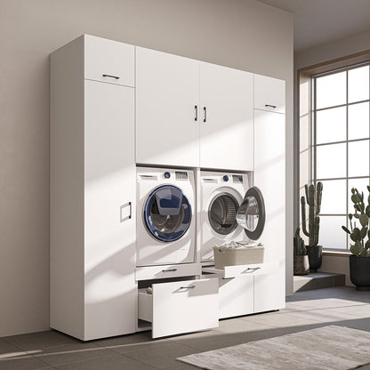 Roomart Waschmaschinenschrank SERIE 2 – Doppelschrank mit Seitenschränken, 3 Farben