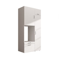 Roomart Waschmaschinenschrank mit Ausziehbrett, 112 cm breit - SERIE 2  – Waschmaschinenüberbau für Waschmaschine & Trockner, Waschturm-Schrank mit Stauraum für Bad & Waschküche