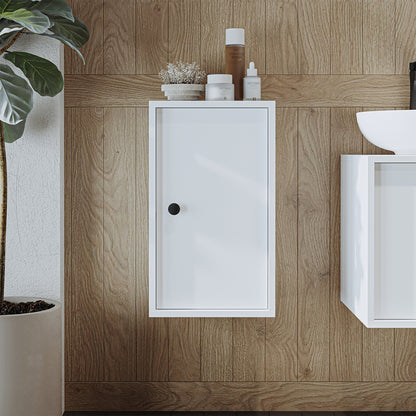 Roomart Badezimmermöbel Set GUSTO 75 cm – 4-teiliges Badmöbel-Set mit Keramik-Waschbecken, Spiegelschrank & Hochschrank – Modern & Platzsparend