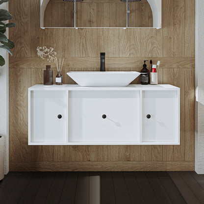 Roomart Badmöbel GUSTO-ATL 120 cm – Keramik Waschbecken &/oder Unterschrank – Modernes Design – Varianten wählbar – Eiche oder Weiß
