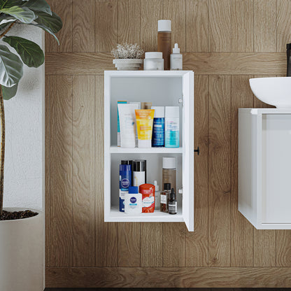 Roomart Badezimmermöbel Set GUSTO-ATL 90 cm – 4-teiliges Badmöbel-Set mit Keramik-Waschbecken, Spiegelschrank & Hochschrank – Moderne Badmöbel für Badezimmer & Gäste-WC