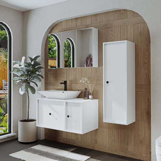 Roomart Badezimmermöbel Set GUSTO-ATL 90 cm - badezimmerschrank, waschbecken, badezimmermöbel, badschrank, badezimmer, mit, unterschrank, badmöbel, set, waschtisch, möbel, badezimmermãbel, bad, badezimmerschränke