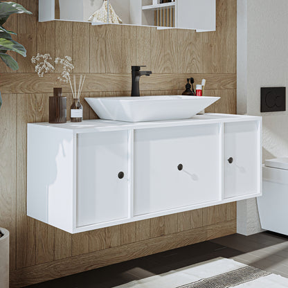 Roomart Badmöbel GUSTO-ATL 120 cm – Keramik Waschbecken &/oder Unterschrank – Modernes Design – Varianten wählbar – Eiche oder Weiß