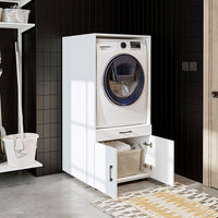 Roomart A3 Waschmaschinenschrank 67 cm – Erhöhung mit Schublade, Ausziehbrett & Stauraum | 3 Farben