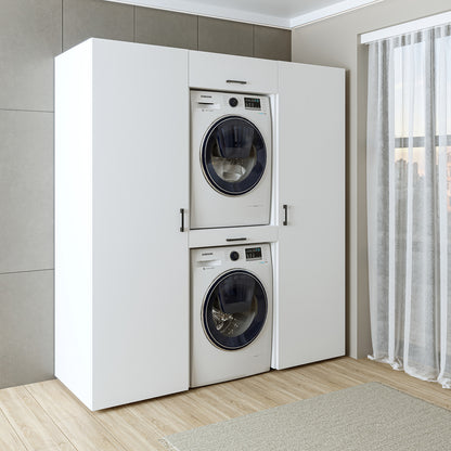 Roomart DUO I Schrankwand 187 cm – Waschmaschine & Trockner, Soft-Close | 3 Farben